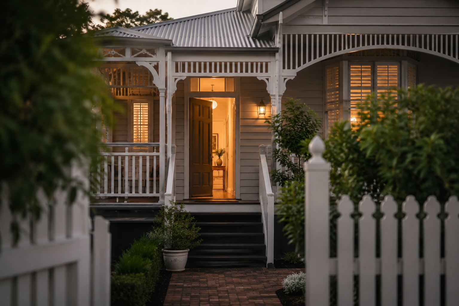 a queensalnder with the door ajar, ready for an off market home viewing